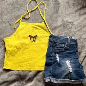 Yellow crop top